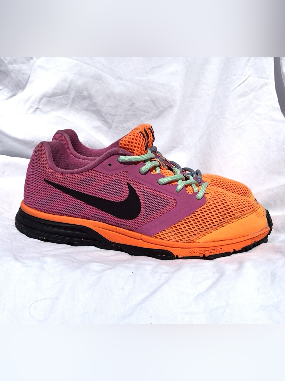 Nike Zoom Fly Orange Purple Running Shoes w/ Custom Extra Laces Women’s - Picture 5 of 14